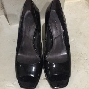 Tahari  Black Patton open toe heel